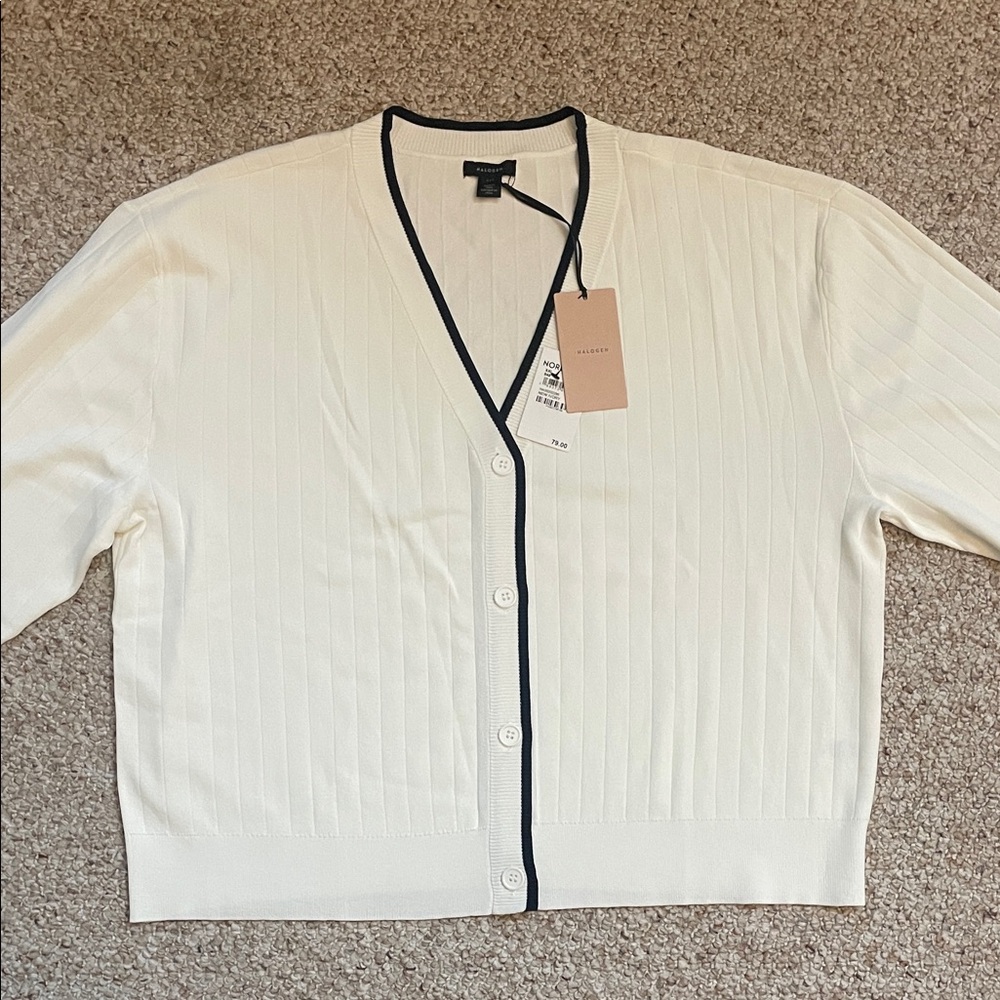 Halogen Tipped Vneck Cardigan
